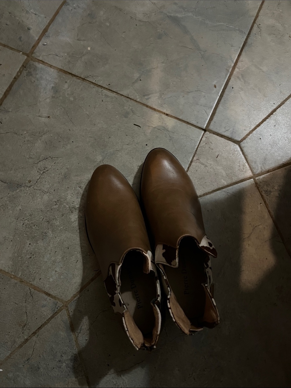 Cow print bootie’s